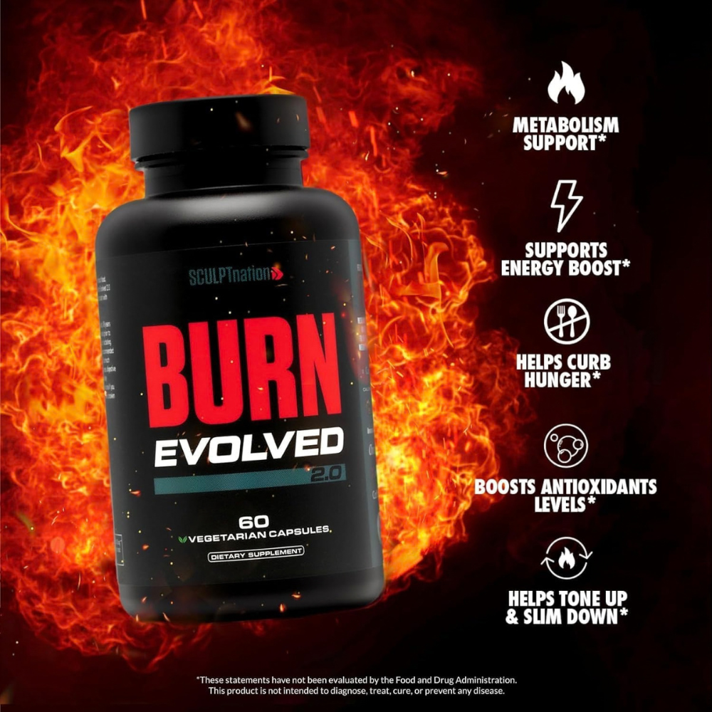 Sculpt Nation Burn Evolved 2.0 Metabolism and Energy Booster 60 Capsules